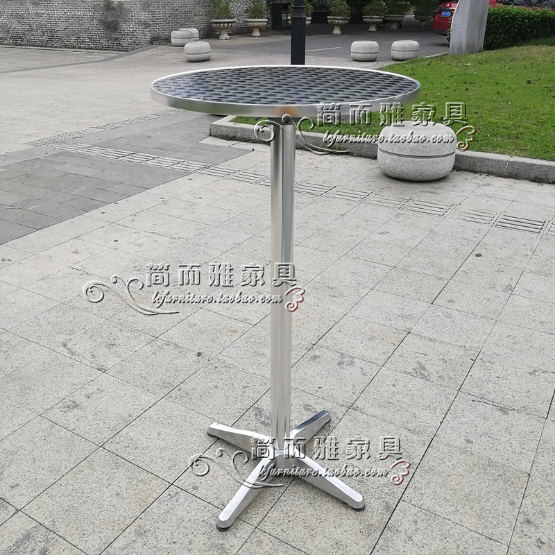 Xzfu002 Sun Protection Portable Folding Bar Table Outdoor Stainless Steel Small Round Bar Table Lightweight Foot Celebration Wine