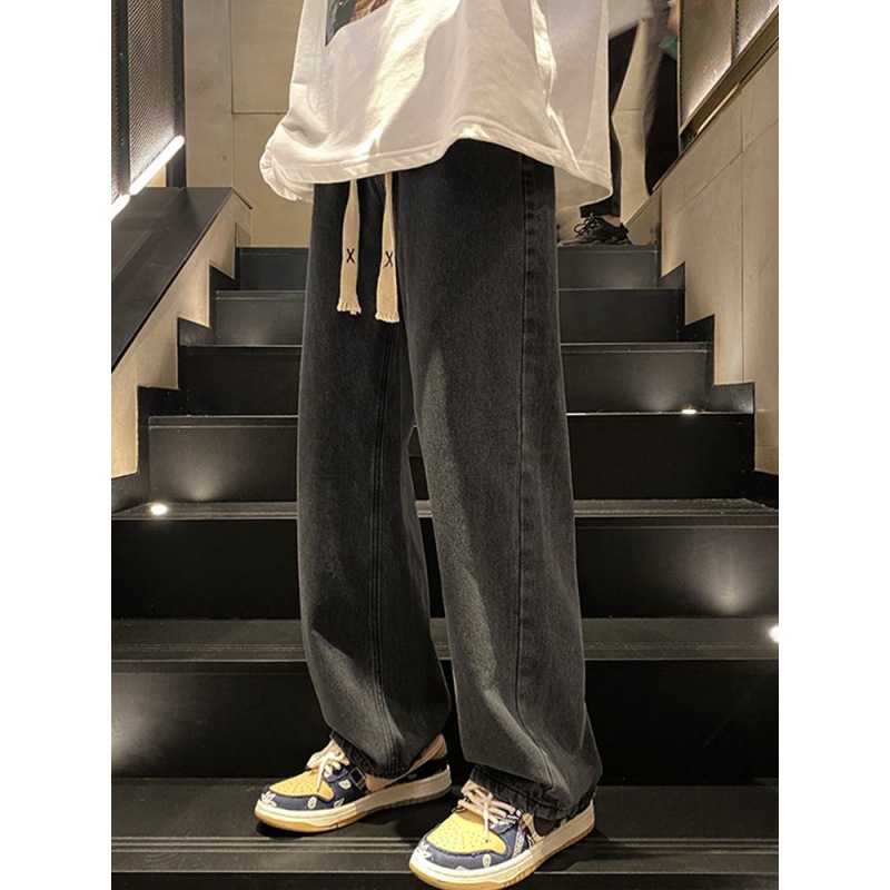 Vintage Jeans Spring and Autumn straight loose comfortable fashion brand wide leg American high street versatile casual long pants men