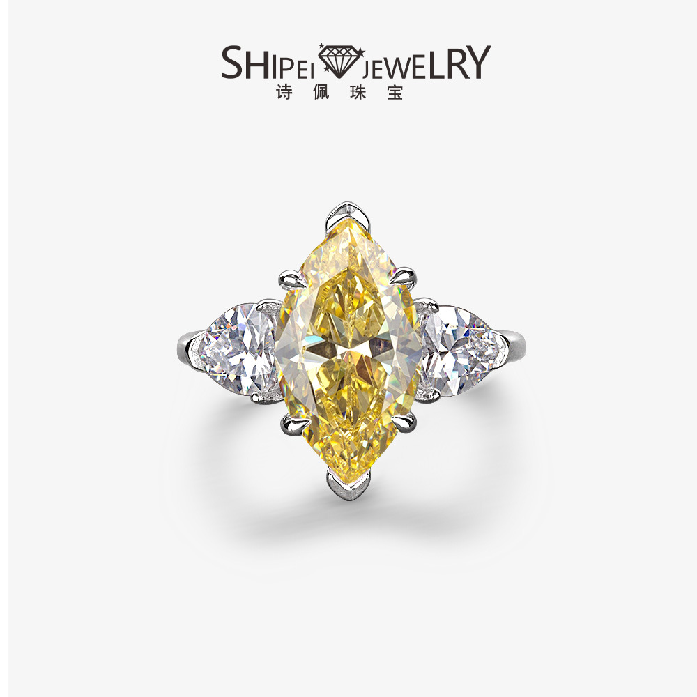 Ювелирные изделия Shipei, европейская и американская мода, роскошное кольцо с высокоуглеродным алмазом, 8*14, 3 карата