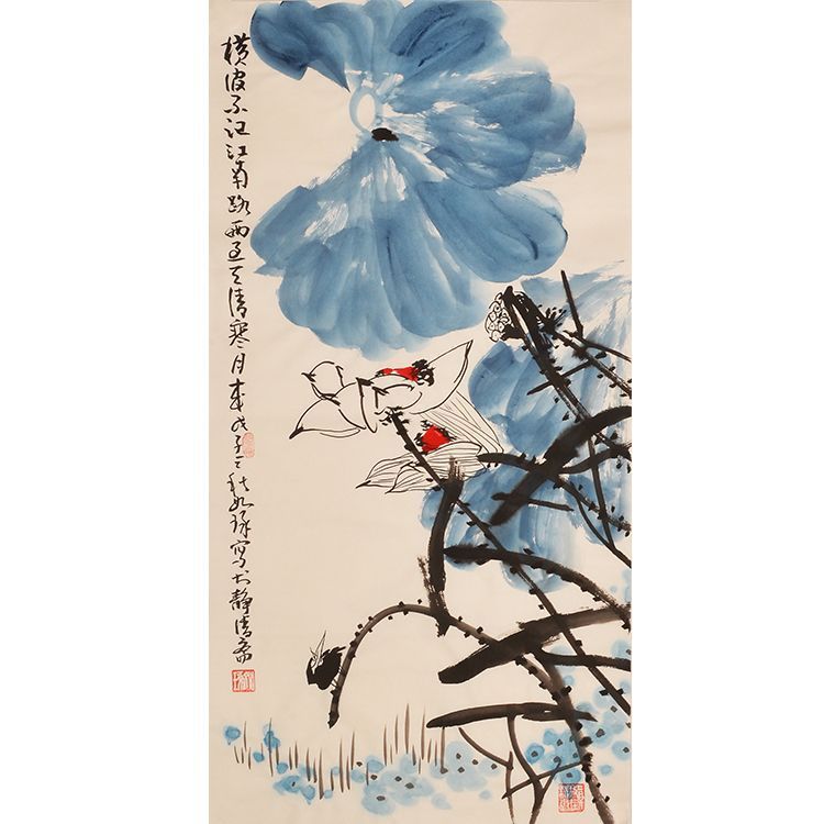 Декоративная живопись знаменитого художника Цуй Жуйчжоу, ручная работа, китайская живопись, живопись с лотосами, для гостиной, настенная живопись, пейзаж, китайский стиль