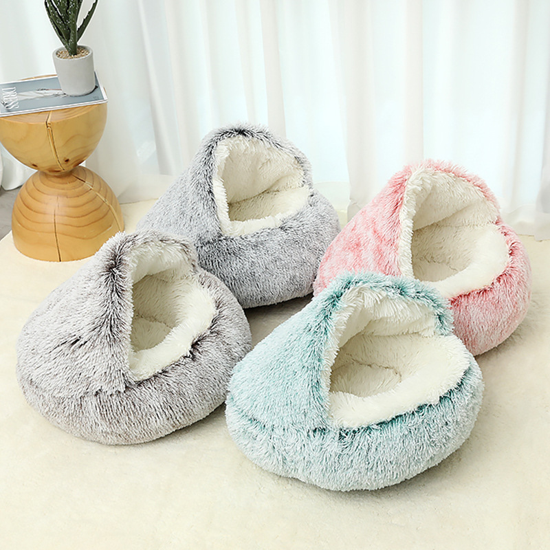 Winter Warm Shell Semi-Enclosed Cat Nest Pet Cat Bed Semi-Surrounded Dog Bed Dog Bed Closed Cat Nest
