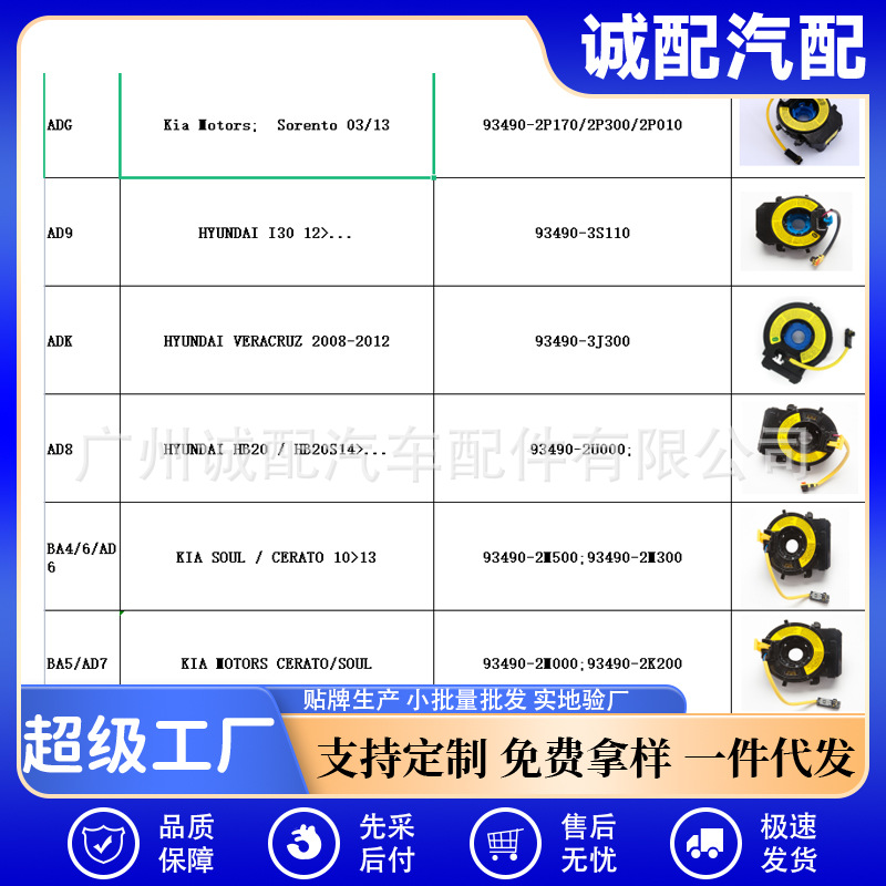 Applicable to Hyundai auto parts 93490-2b500 93490-aa130 93490-aa140