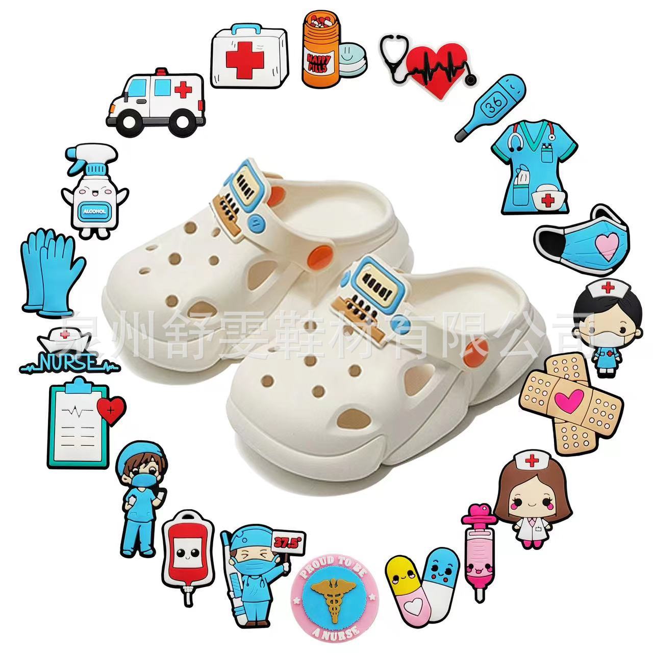 Medical Shoes Flower Cave Shoes Diy Accessories Removable PVC Soft Rubber Decorative Buckle Cave Shoes Accessories Medical Shoe Buckle