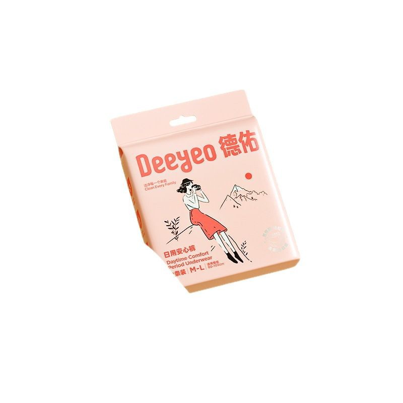 Deyou Safety Pants for Women during Menstrual Period, Leak-Proof Aunt Sleeping Pull-Up Pants during Menstrual Period, Large Size Safety Daily Sanitary Napkin