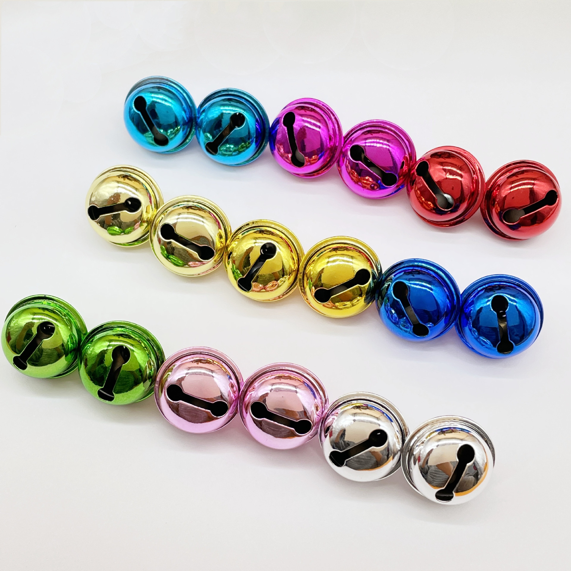 22mm vacuum plating metal bell diy accessories one-word opening pet bell Christmas decoration bell