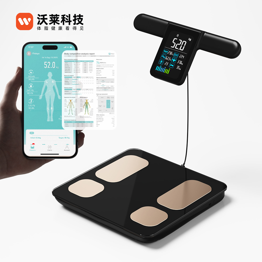 Кросс-бордерные новые восемь электродов весы для тела умные цифровые весы измерение жира цветной экран цифровые весы 180кг Bluetooth весы