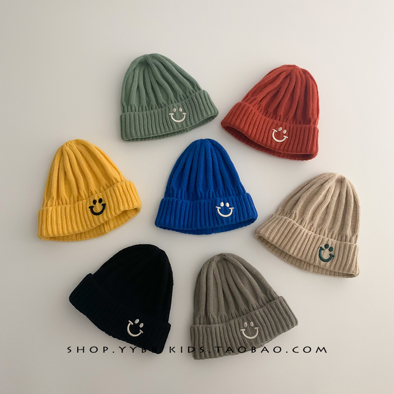 Korean ins Baby Wool Hat Autumn and Winter Knitted Warm Baby Hat Stylish All-match Boys' and Girls' Pullover Cap