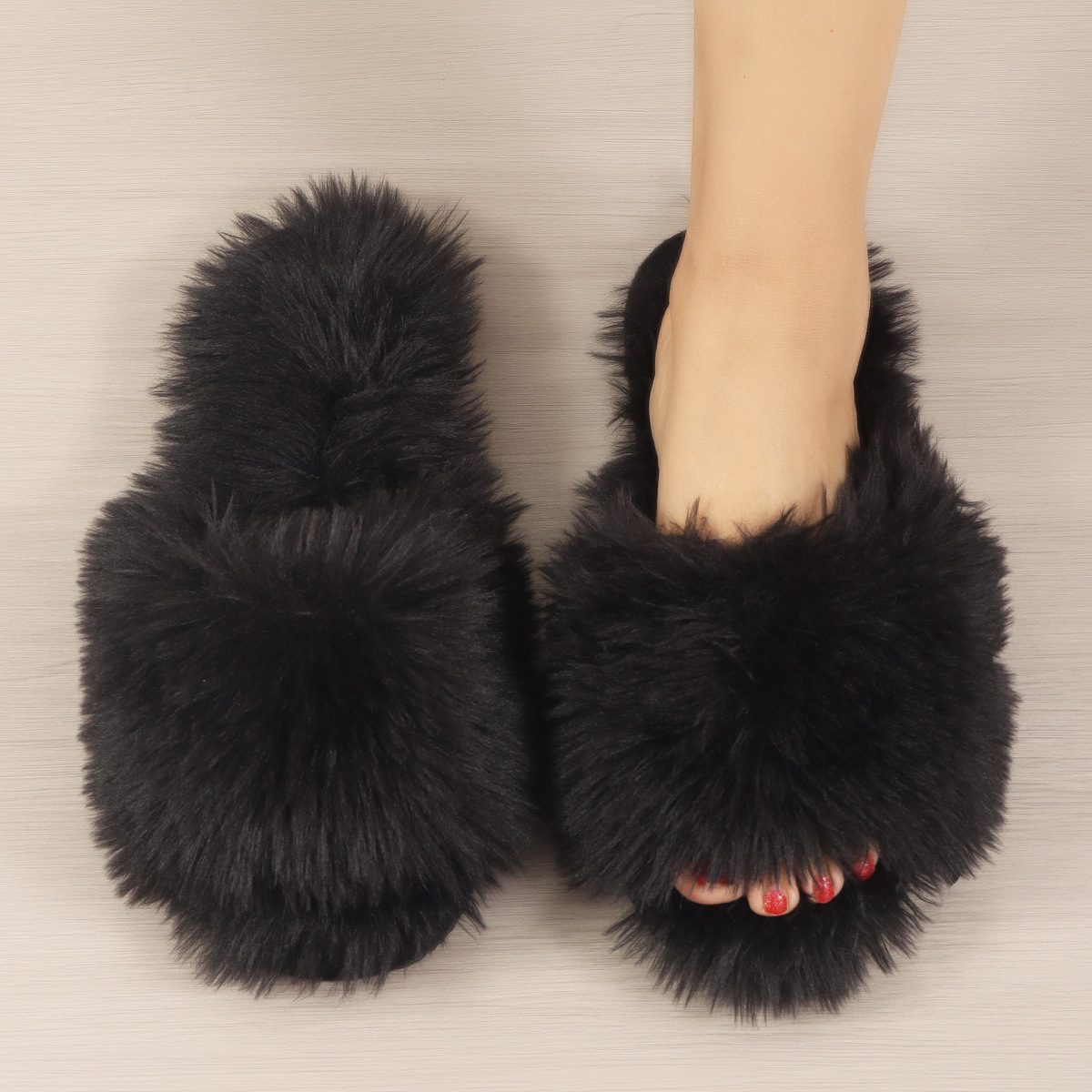 Cotton slippers winter long wool slippers women's indoor plush slippers 2024 Spring and Autumn New plush winter