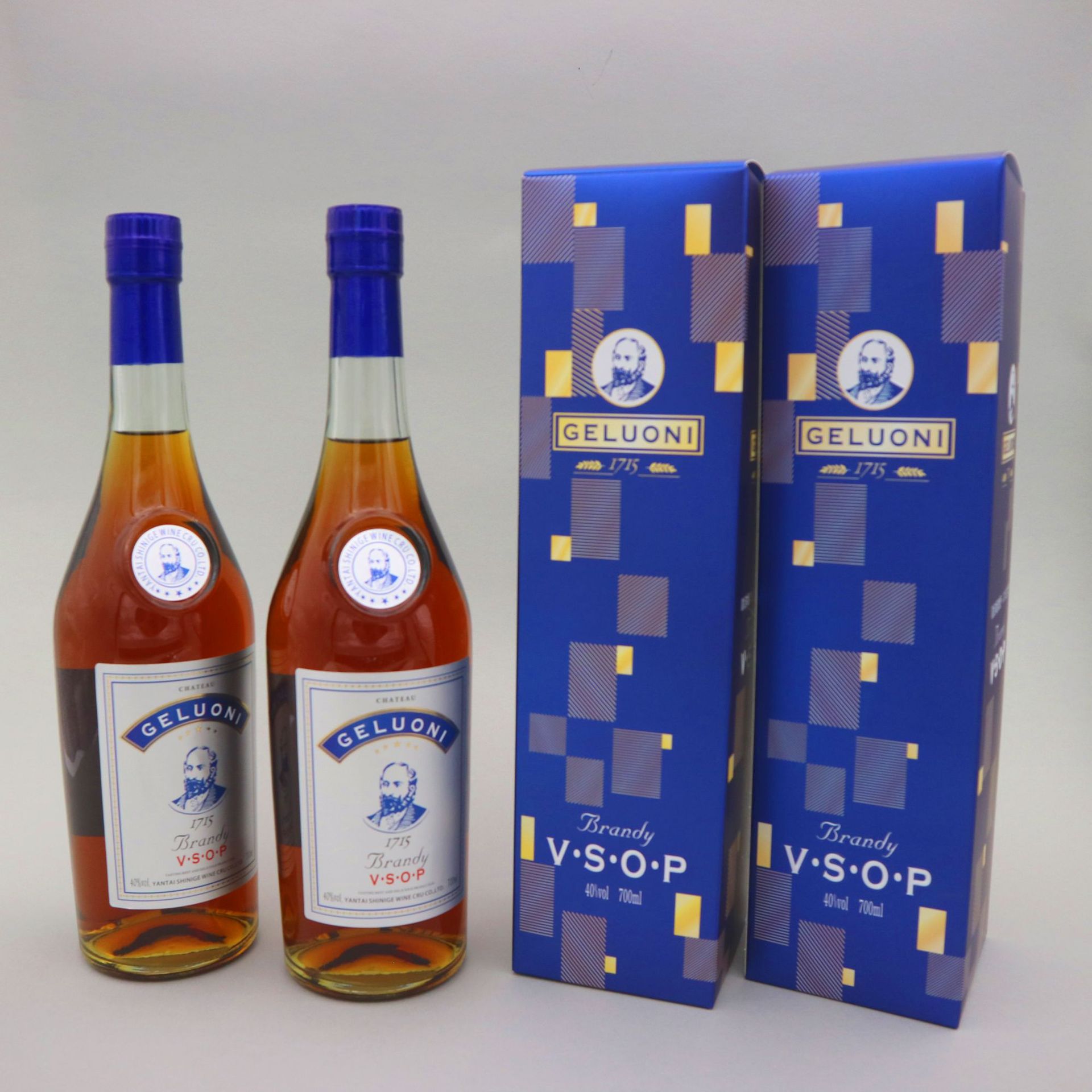 Wine Manufacturers Directly Supply Geroni Winery 1715Vsop Brandy French Wine Gift Box Wine Gifts