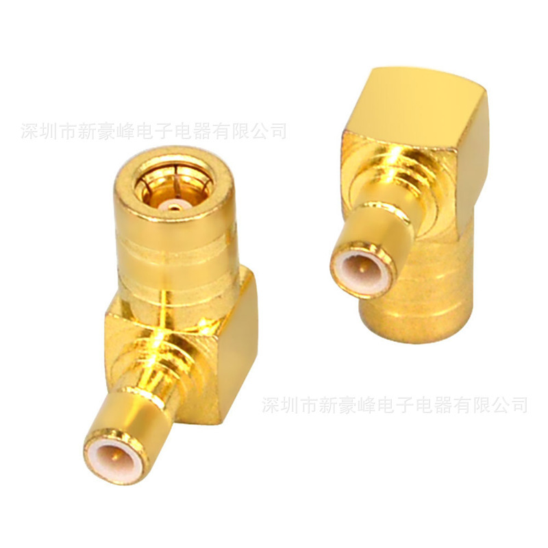 Smbkjw One Male and One Female 2-Megapixel 90-Degree Right-Angle Elbow Adapter Car-Mounted Rf Coaxial Rf Adapter