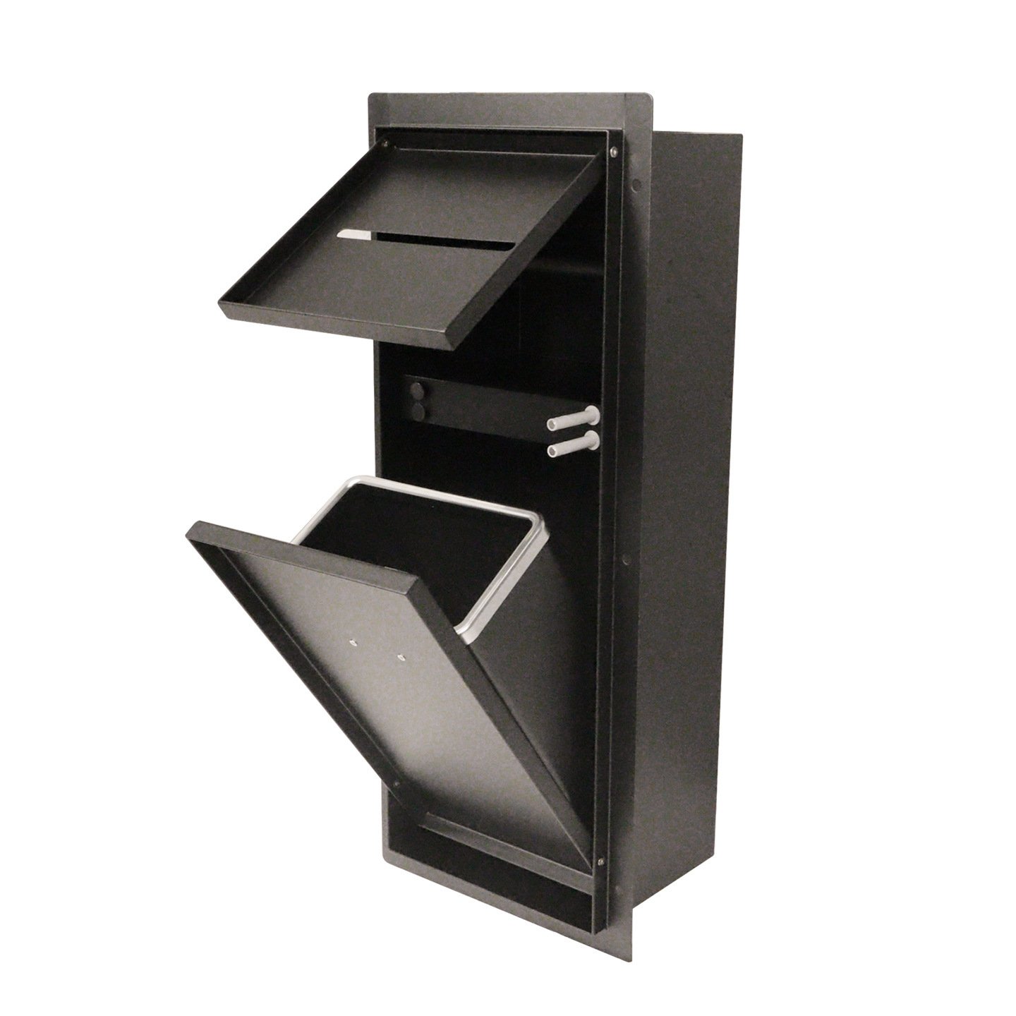 Stainless Steel Bathroom Concealed Niche Embedded Garbage Trough with Tissue Box Bathroom Toilet Brush Storage Rack Niche