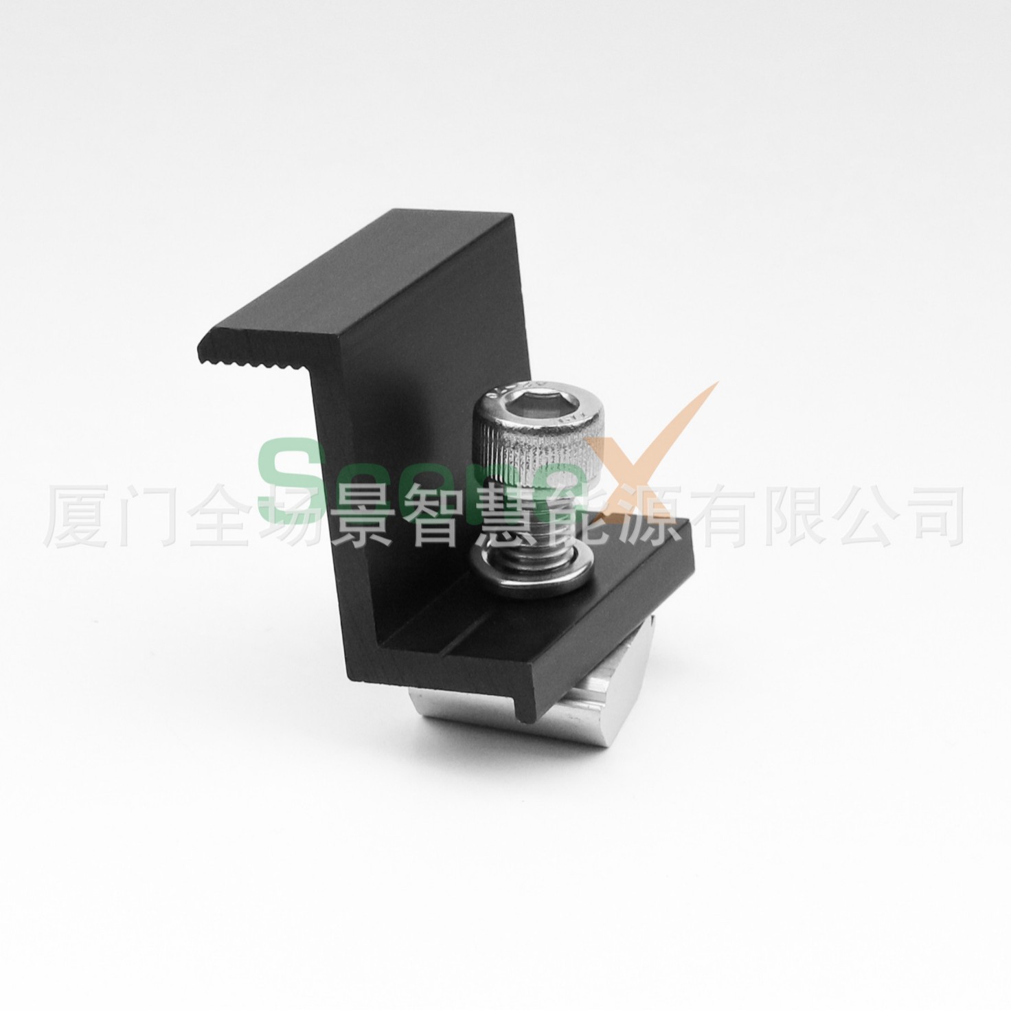 Черный солнечный фотогальванический кронштейн, сборка бокового прижимного блока, средний зажим, конечный зажим, блок среднего давления, алюминиевый сплав, боковой прижимной блок