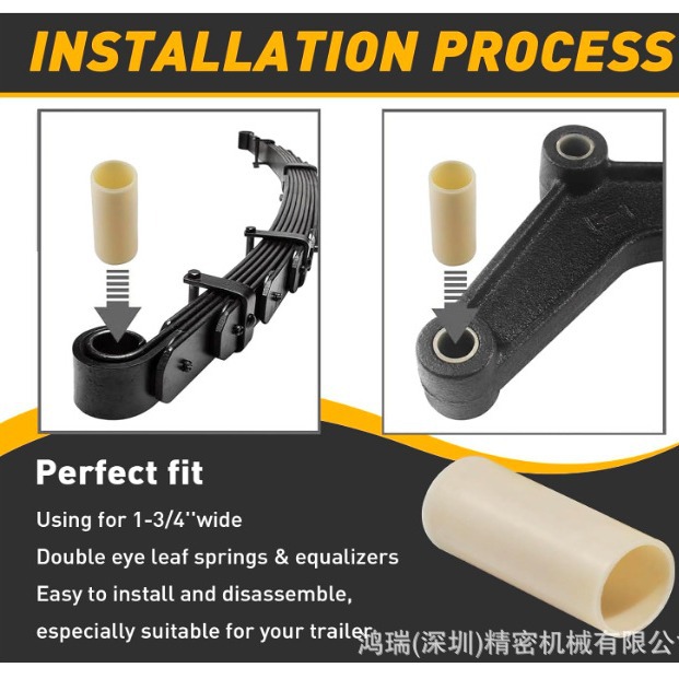 8 Pack 722106 specification 9/16 "ID x 1-3/4" trailer leaf spring nylon bushing