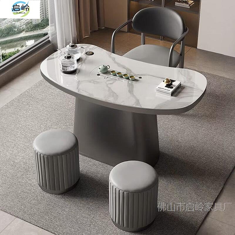Ql Slate Tea Table Small Apartment Balcony Tea Table and Chair Combination Simple Household Kettle Embedded Integrated Tea Making