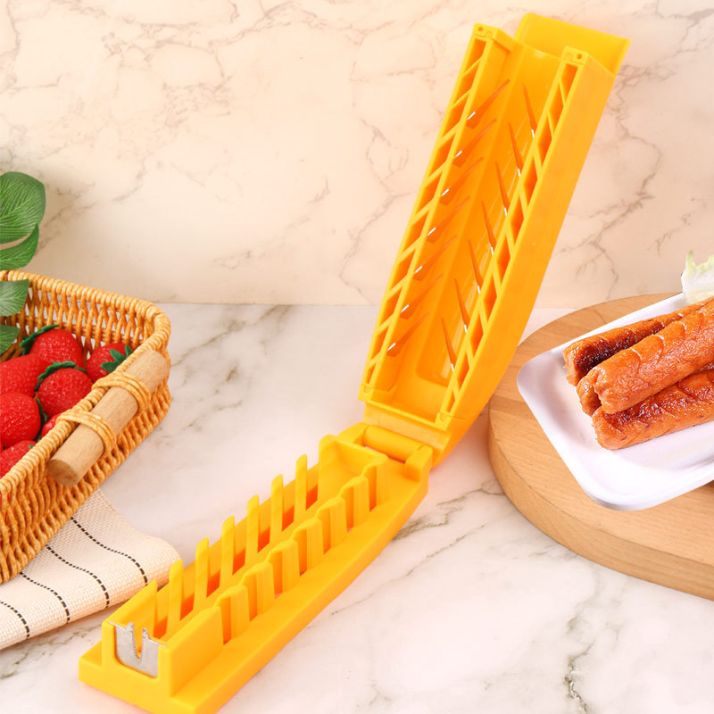 In-Stock Ham Sausage Slicer Skewer Tool Hot Dog Knife Sausage Slicer Opener Commercial Sausage Grilling Stall Tool