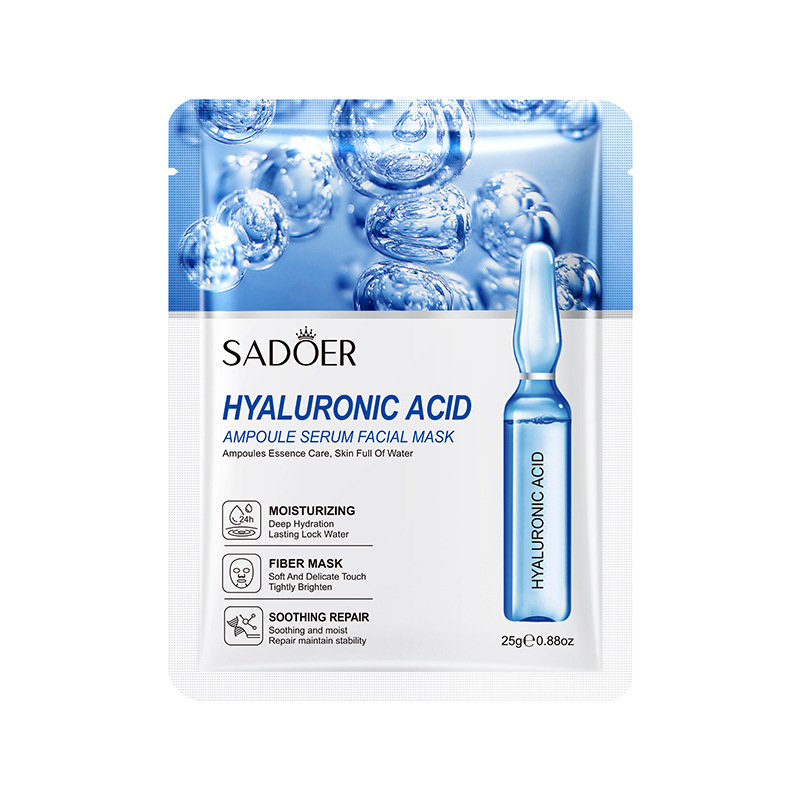 Full English Ampoule Essence Mask Sadoer Hyaluronic Acid Hydrating Vitamin C Moisturizing Cross-Border Export Wholesale