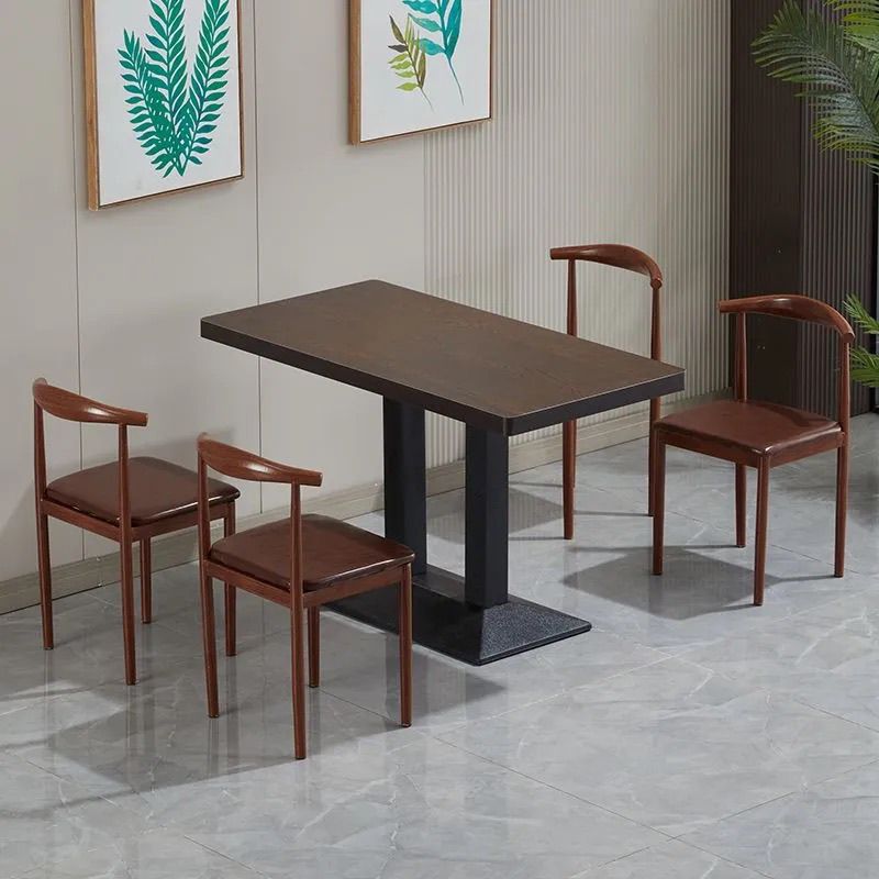 Комплект стола и стульев для фаст-фуда для ресторанов, закусочных, кейтеринга, магазинов молочного чая, маленькие прямоугольные столы