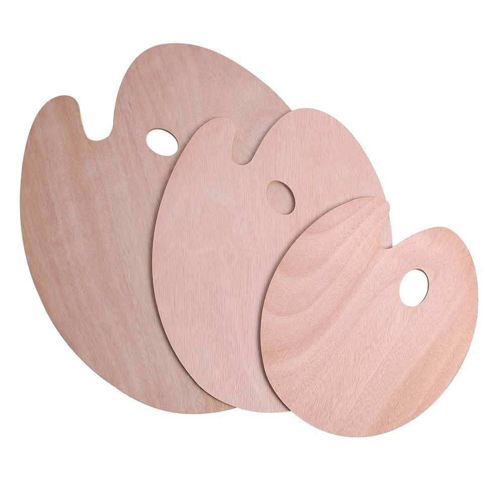 Square Wooden Palette Oval Palette Fine Arts Special Gouache Color Seal Oil Palette