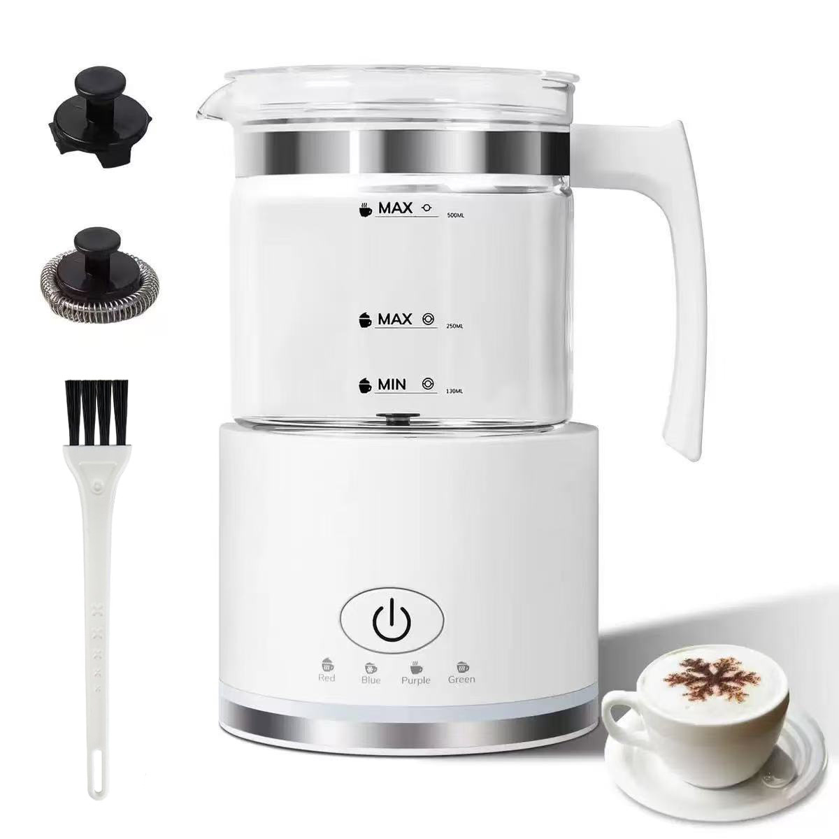 Cross-Border Hot-Selling 4-in-1 Fully Automatic Milk Frother Coffee Machine Supporting Hot Milk Household Hot and Cold Electric Milk Frother