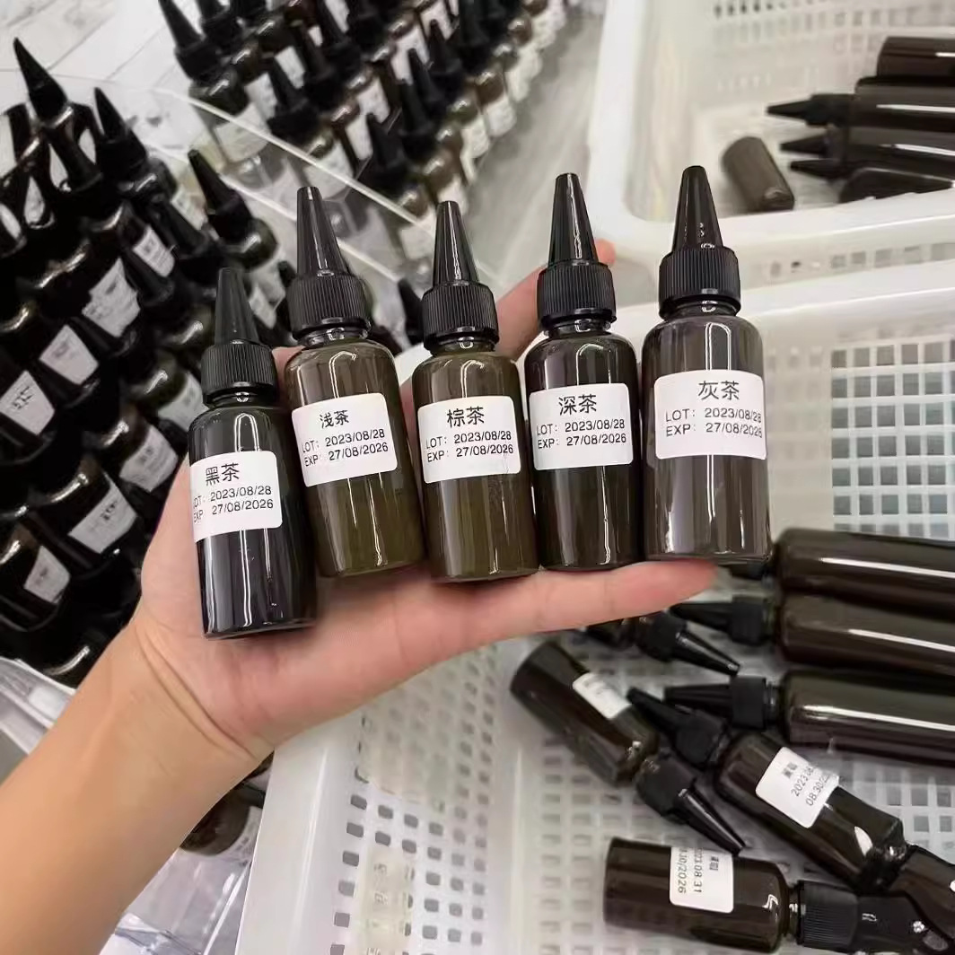 New style Brown tattoo embroidery pigment eyebrow tattoo pigment without coffee non-color tattoo embroidery color milk black tea dark tea light brown