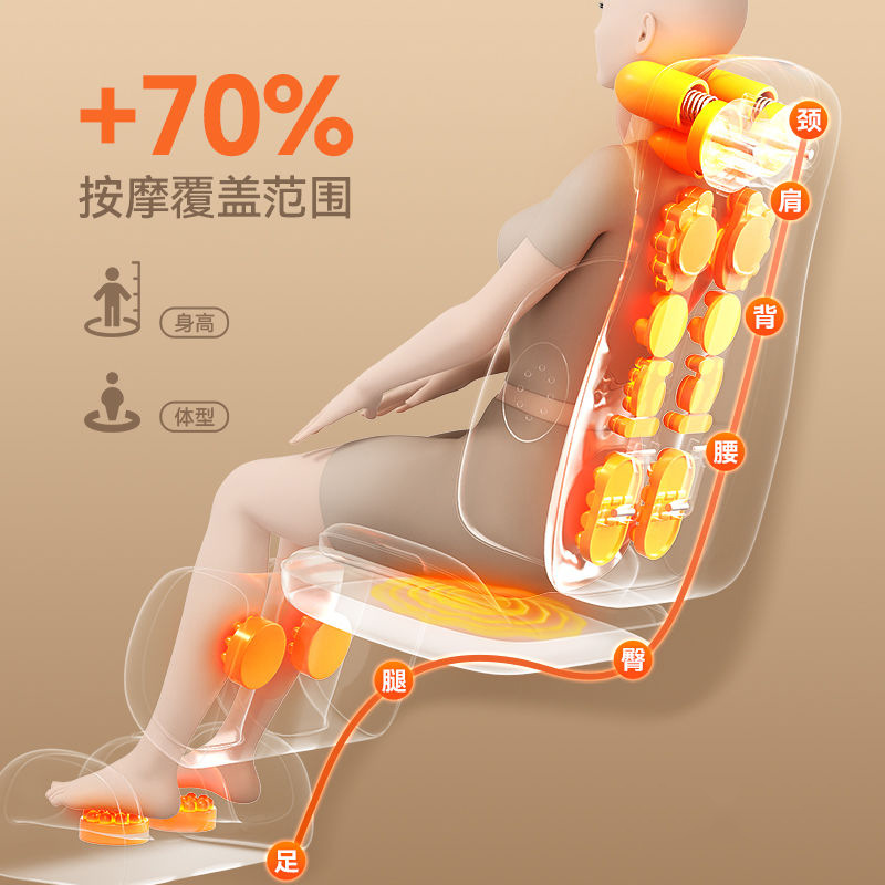 Massage Pad Hot Compress Massager Back Massage Cushion Waist Kneading Shoulder and Neck Massage Pillow Multifunctional Massager