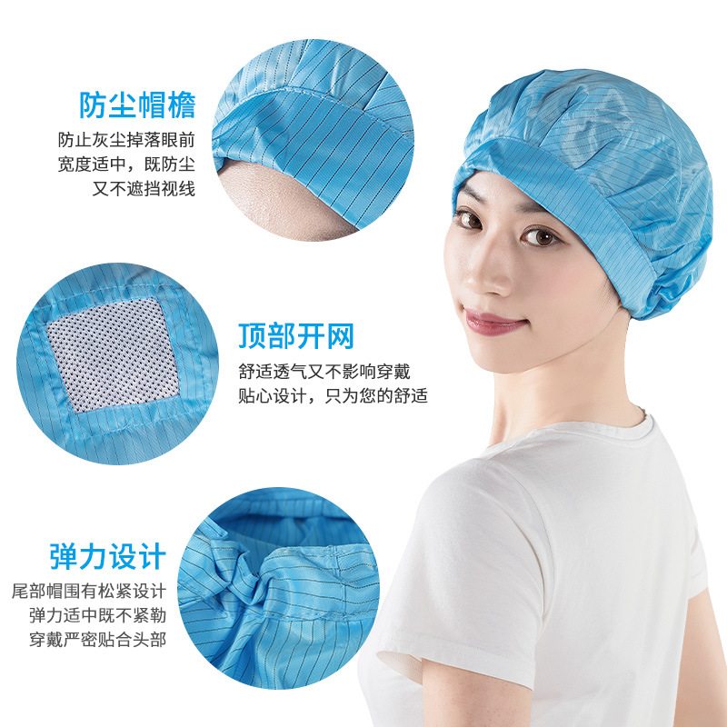 Blue Anti-Static Dome Skylight Open Mesh Round Cap Dust-Free Workshop Clean Factory Food Factory Dust-Proof Breathable Anti-Hair Loss