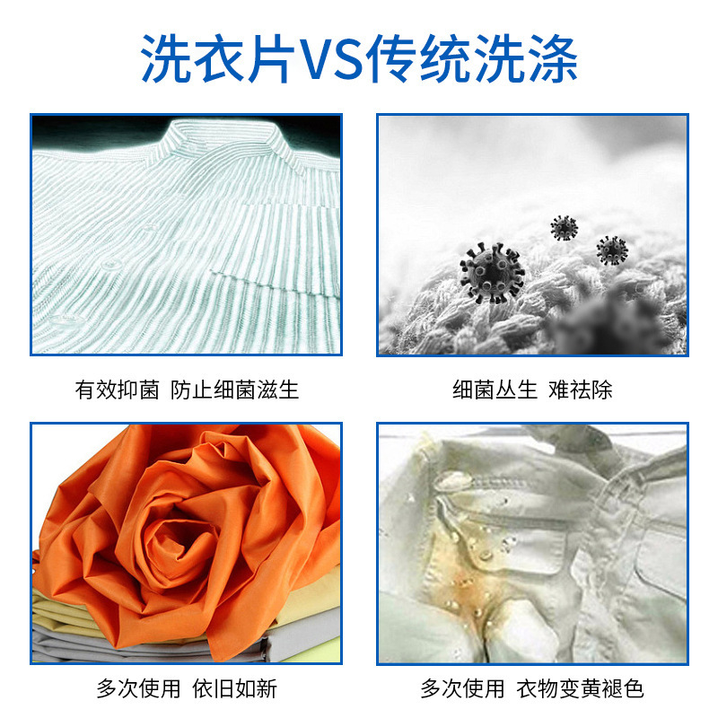 Powerful Stain Removal Detergent Sheets, Concentrated Deep Cleaning, Household Color Protection, Machine Wash, Hand Wash, Long-Lasting Fragrance, in Stock