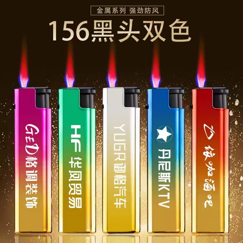 Factory wholesale one-time lighter custom logo creative advertising windproof lighter printing laser engraving characters