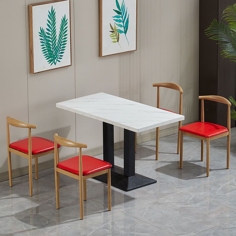 Fast Food Table and Chair Set Combination for Restaurants, Snack Bars, Catering, Commercial Tables, Milk Tea Shops, Slate Small Rectangular Tables