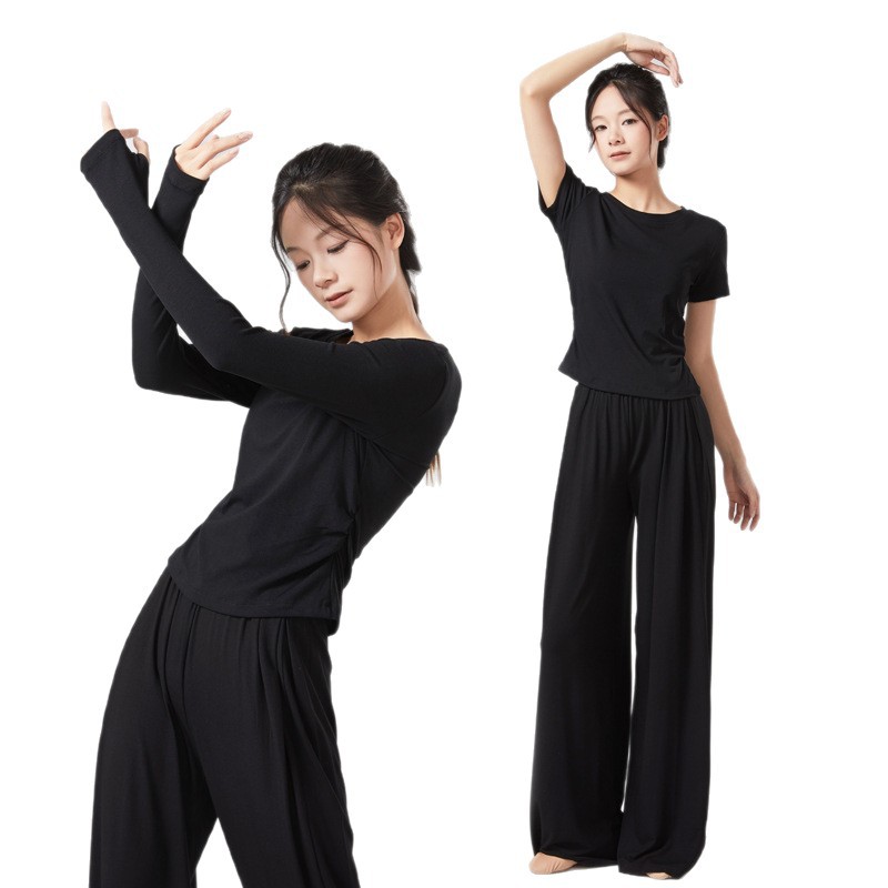 Dance Clothing for Women, Adult Body Training Clothing, Modern Dance Clothing, Ballet Practice Clothing, Round Neck Slimming Look Classical Dance Clothing