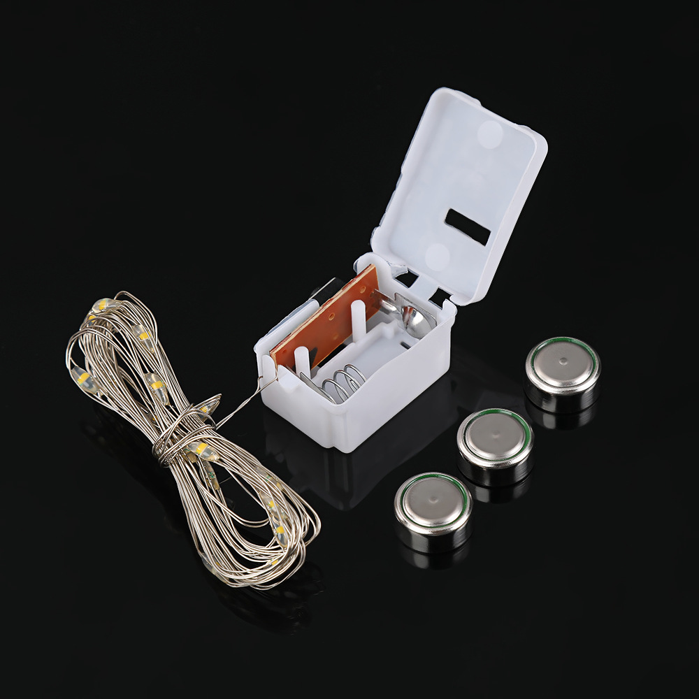 Led Copper Wire String Lights Three-gear LED Small White Box String Lights Express Gift Box Wave Ball Decorative Atmosphere Layout