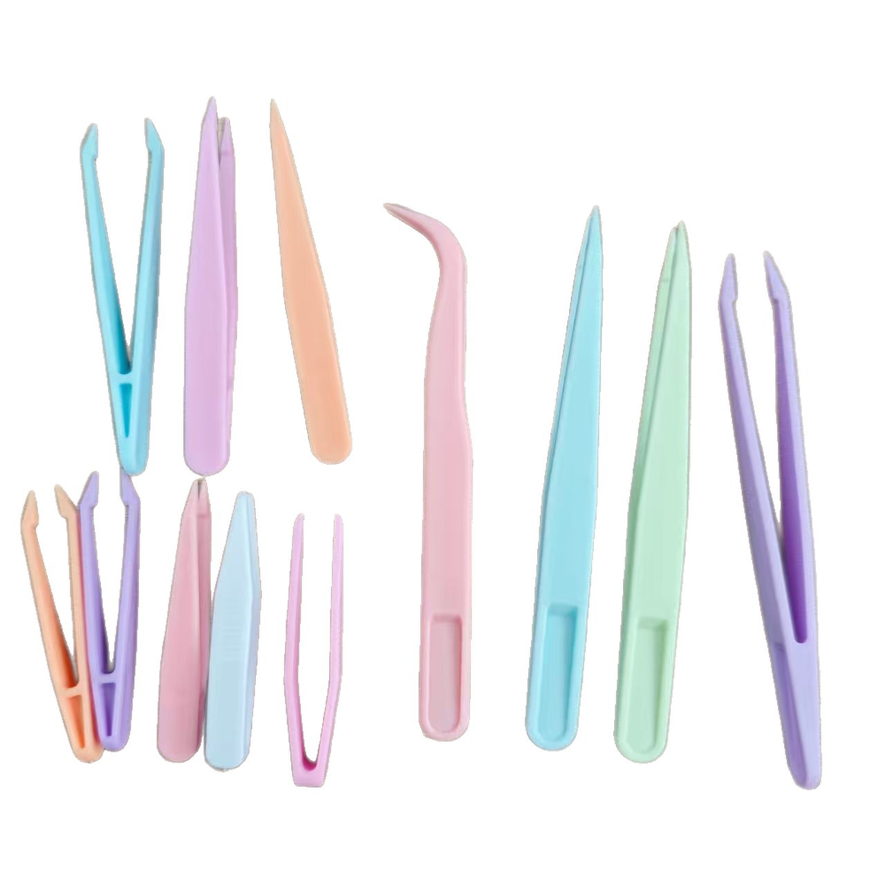 Factory goo card tweezers handmade diy diamond nail painting tweezers pointed small potato plastic tweezers can be ordered LOGO