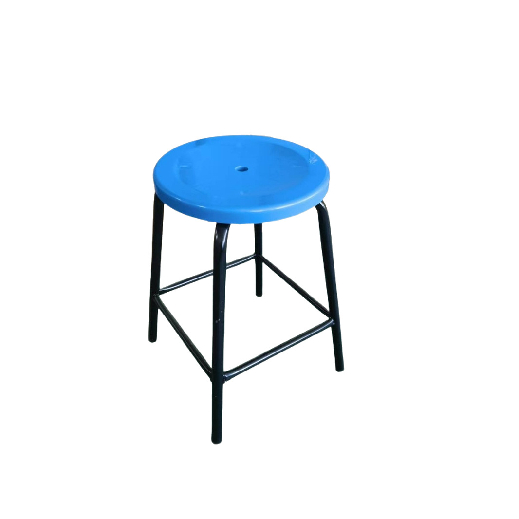 Black Anti-static 45 ㎝ High Reinforced Anti-static Round Stool Workshop Anti-static Iron Chair Stool Steel Plastic Chair
