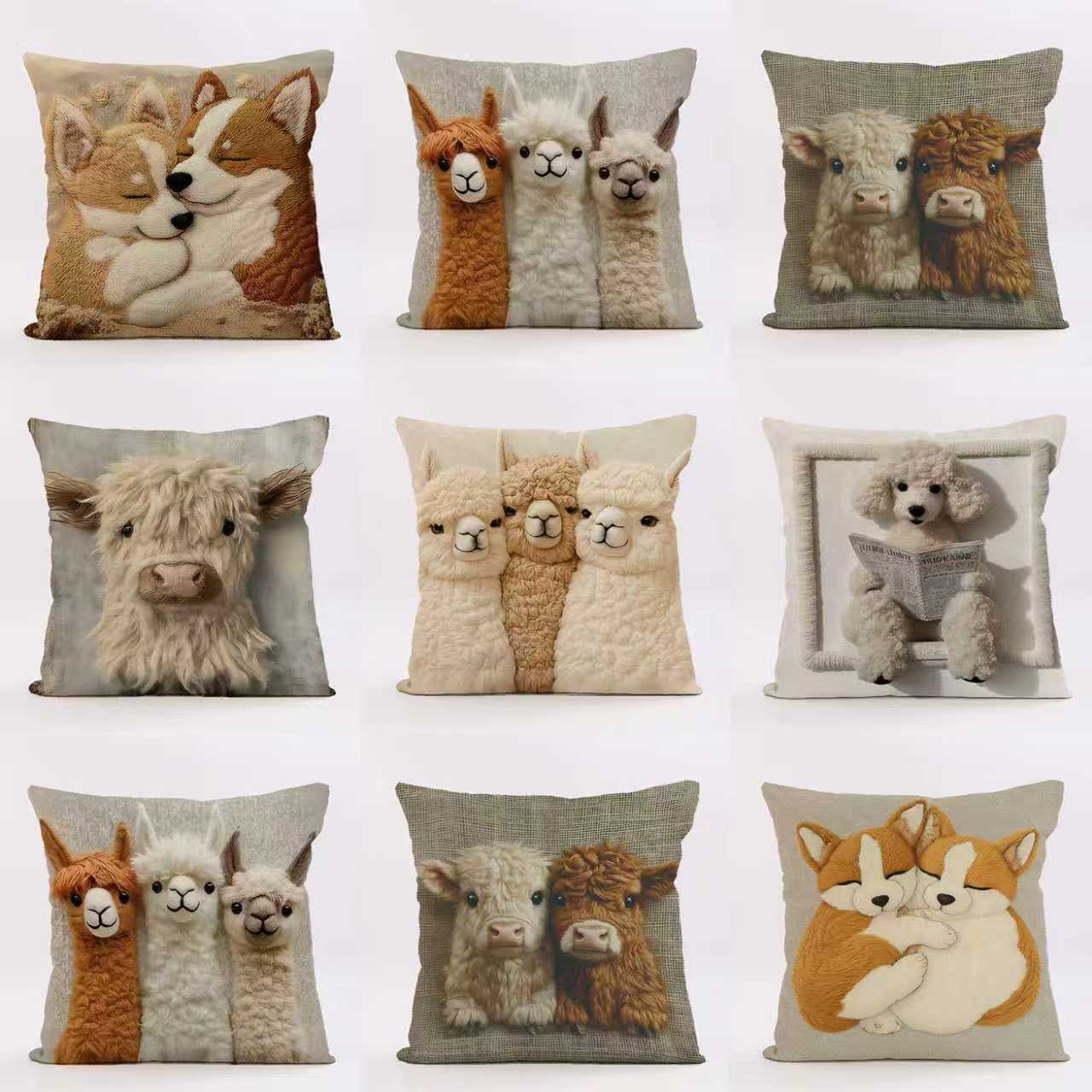 Самая популярная наволочка с 3D щенком, имитация вышивки, бохемский стиль, печатная подушка, оптовая продажа