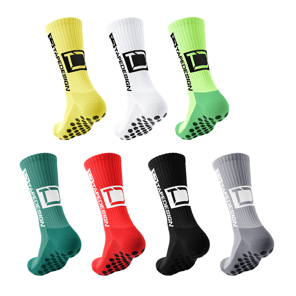 Men's Towel Bottom Hot-Glued Non-Slip Mid-Tube Football Sports Socks Football Sports Socks Sweat-Absorbent Socks Factory Wholesale