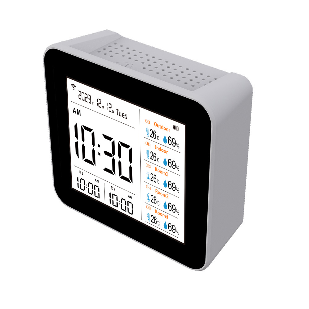 2C012, 13-in-1 Tuya Wifi Smart 433 Wireless Temperature and Humidity Meter with 5 Sub-Machine All-In-One Function