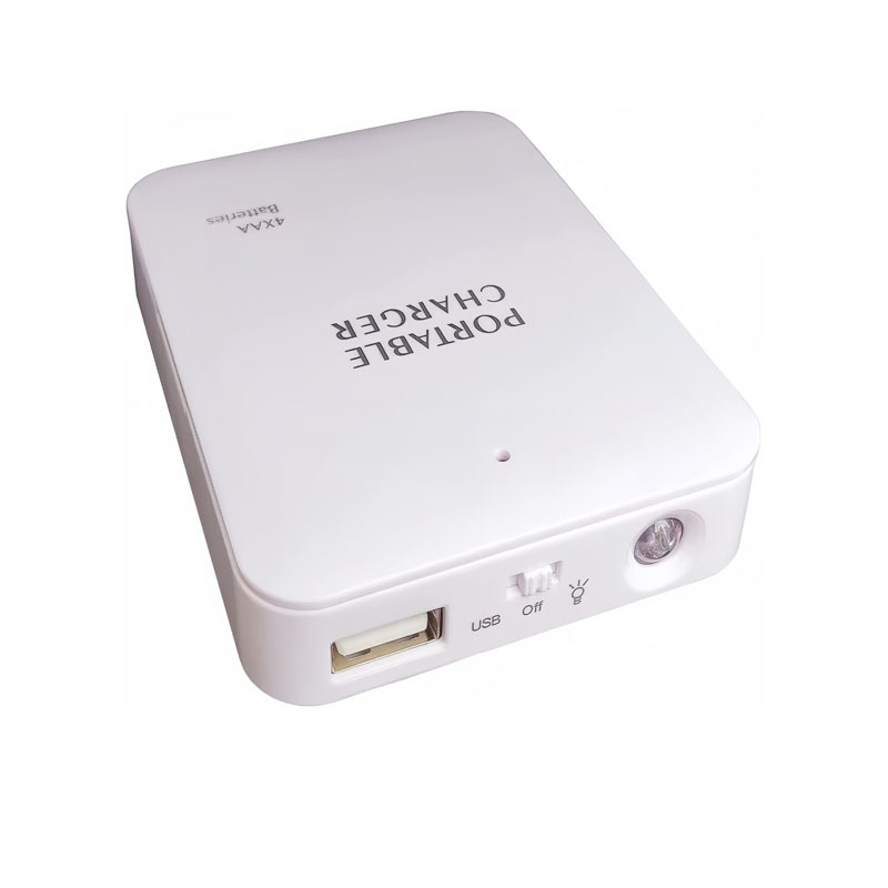 Emergency Backup 4-Cell Aa Battery Box for Smartphones, Watches, Wearable Devices, Temporary Emergency Power Bank