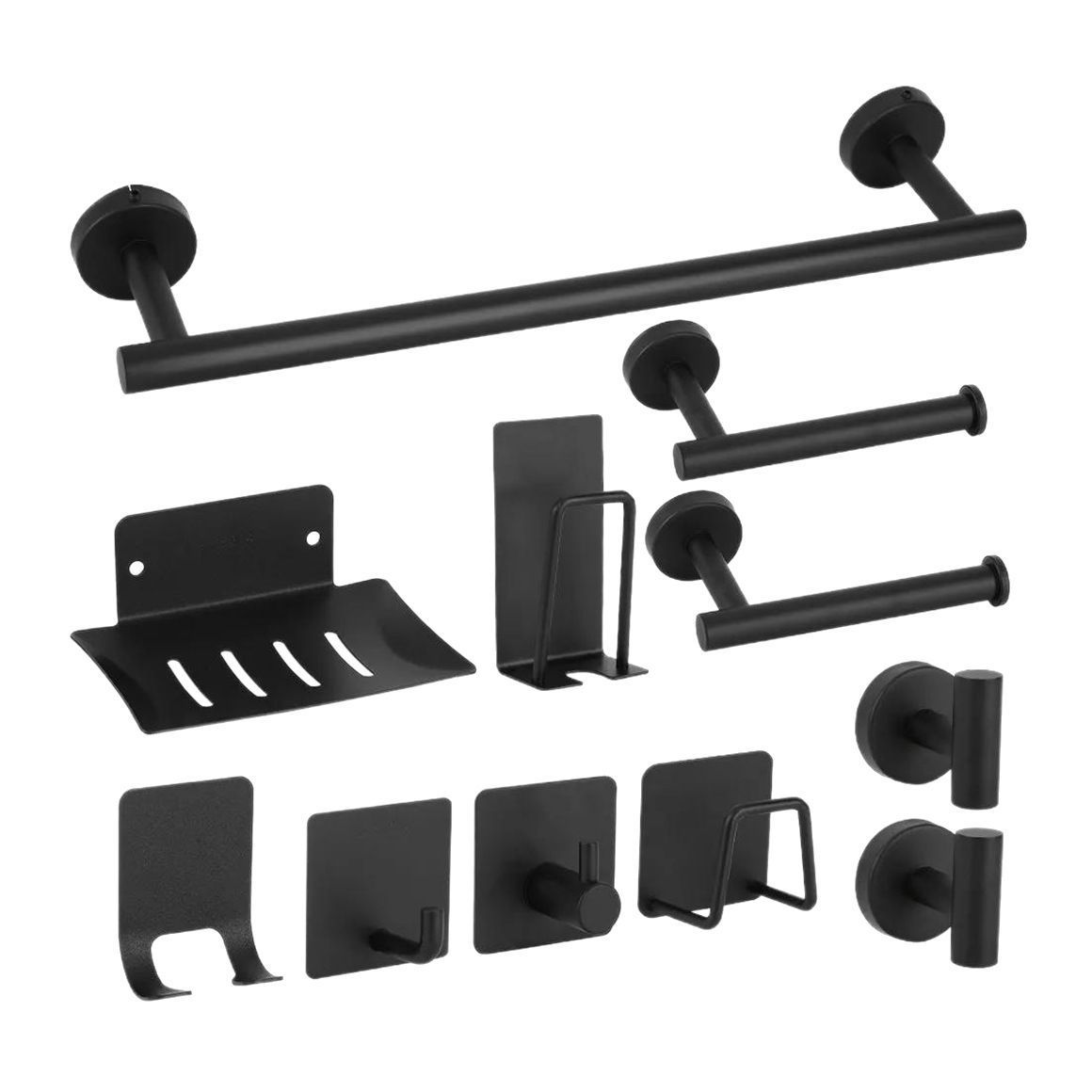 Cross-Border Stainless Steel Bathroom Accessories Towel Rack Set Bathroom Hardware Accessories Set Bathroom Towel Bar Set Complete Set