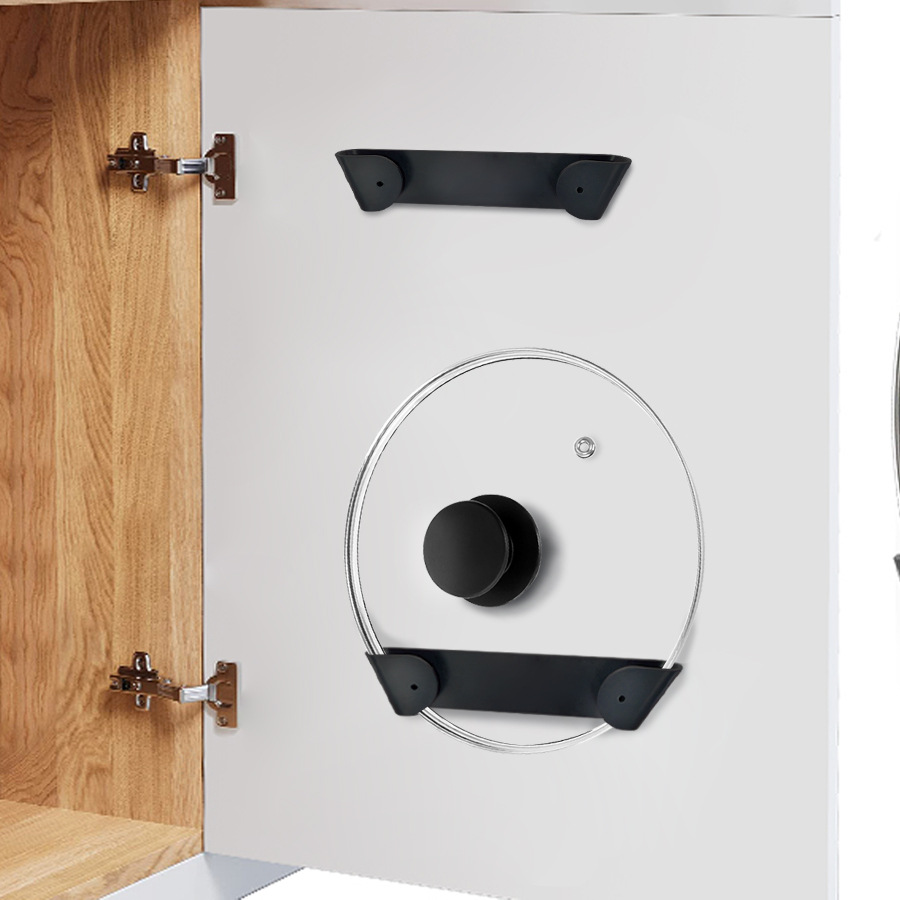 Pot Lid Rack Kitchen Storage Rack Wall Hanging Punch-free Simple Kitchen Pot Lid Sticky Hook Plate Pot Lid Storage Rack Cross-border