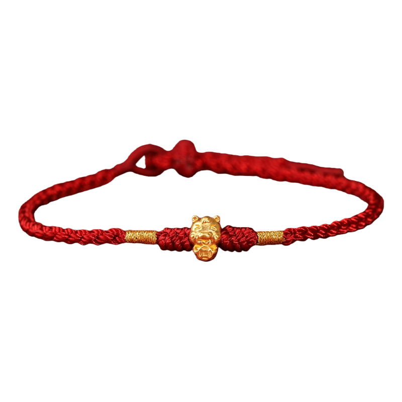 999 Pure Gold Five Blessings Horse Bracelet Gold Transfer Beads 2026 Zodiac Year Couple Bracelet Live Gift Delivery