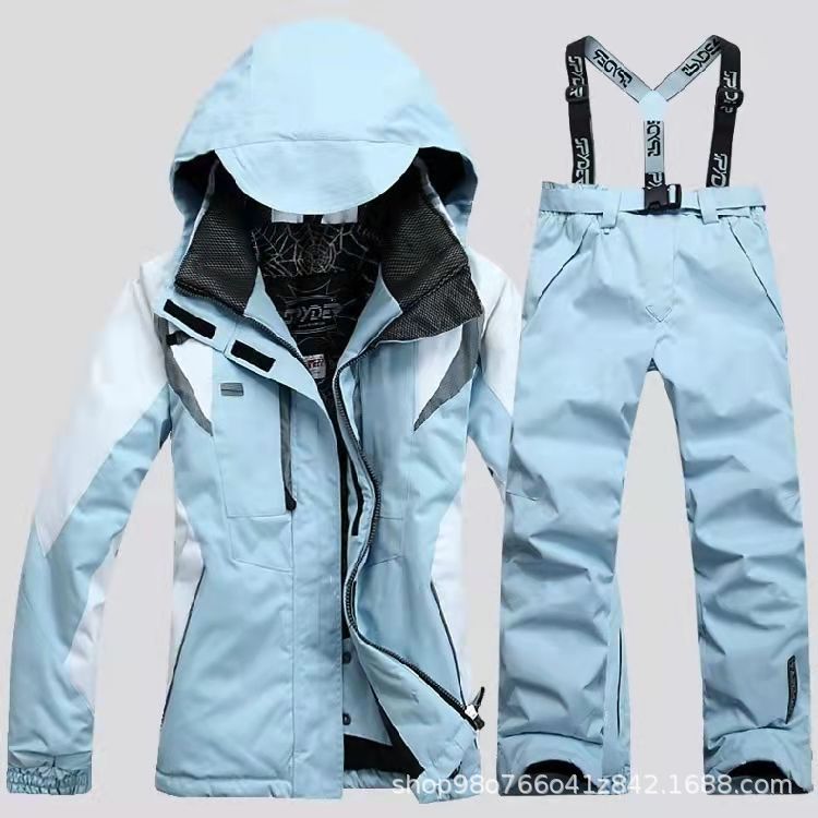 2024 Women's Warm Waterproof and Wear-Resistant Ski Wear Suit Thickened Cotton Ski Wear Single and Double Board Ski Wear