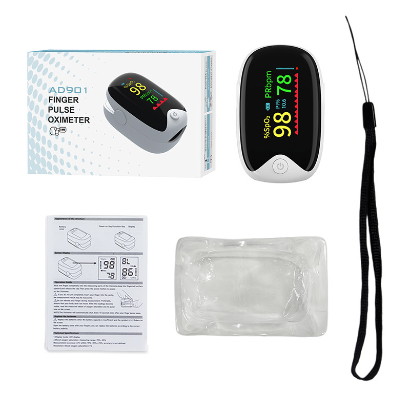 Cross-Border Factory Blood Oxygen Meter Finger Clip Type Tft Display Home Use Blood Oxygen Saturation Heart Rate Pulse Rate Monitoring Device