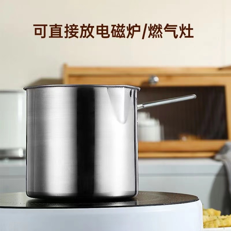 Deep Fryer Household Deep Pot 304 Stainless Steel Gas Mini Pot Japanese Style Tempura Oil-saving Small Fryer with Strainer