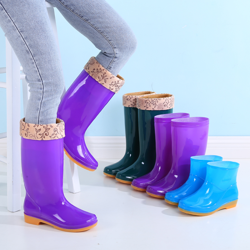 Women's Rain Boots, Labor Protection Shoes, Thickened Non-Slip Water Shoes, Rain Boots, Cotton Warm Winter Work Rubber Shoes, Wholesale Free Shipping