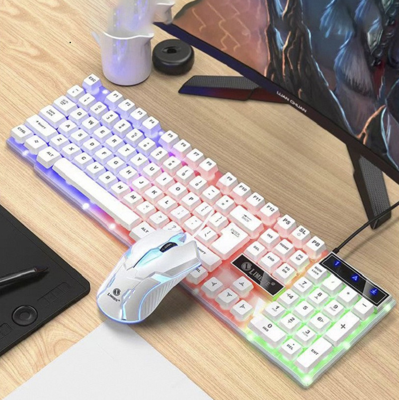 Limei Gtx300 Keyboard and Mouse Set Wired USB Gaming Mouse Keyboard Internet Cafe Luminous Kit Peripherals Wholesale