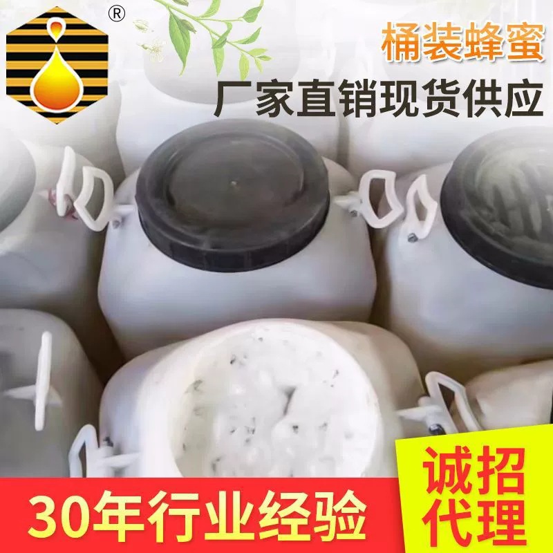 Large barrel bulk honey factory wholesale bumblebee Baihua Sophora japonica jujube medlar linden honey 75kg bee farmer direct sales