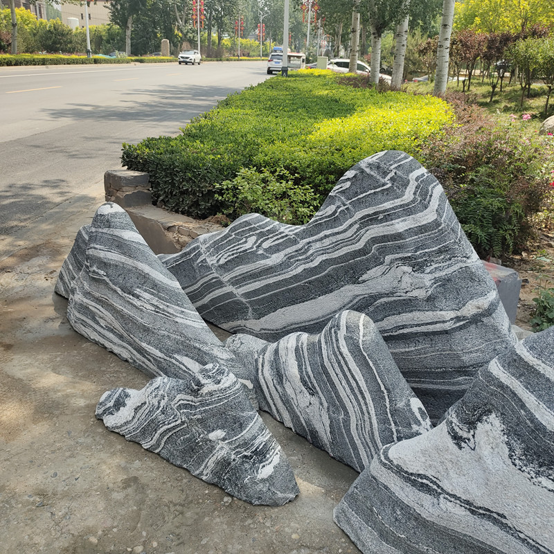 Snow wave stone Taishan stone slice manufacturers make landscape stone snow wave Stone combination according to drawings
