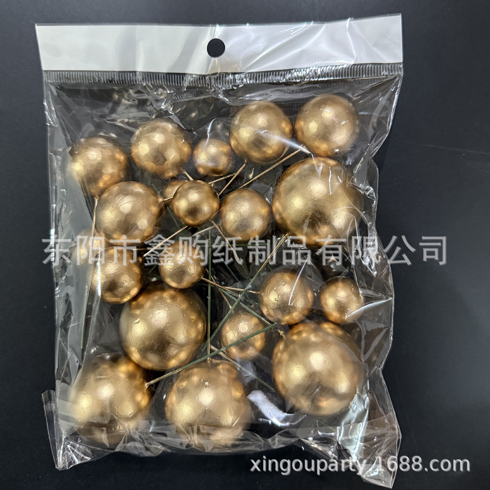 Round Macaron Color Foam Ball Plug-In Birthday Party Baking Dessert Table Decoration Cake Decoration 20 Mixed Pack