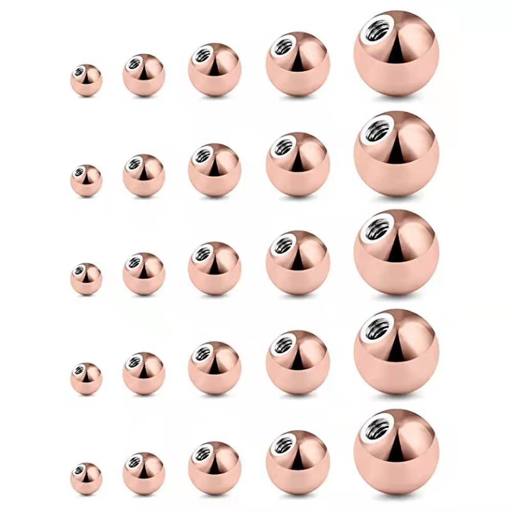 Stainless Steel Piercing Jewelry Replacement Vacuum Plating Rose Gold Gold 3/4mm Steel Ball Clothing Luggage Accessories