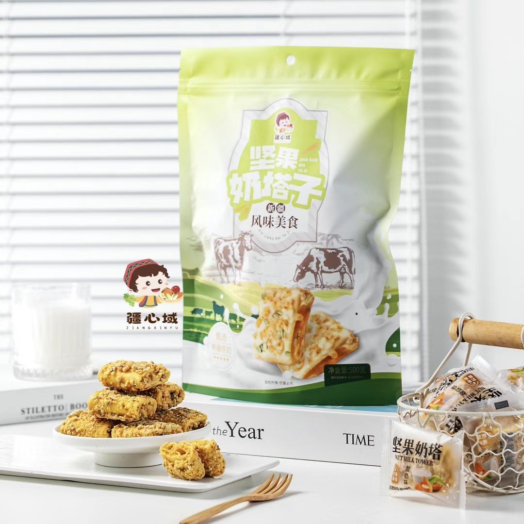 Xinjiang milk crisp special snack nut yogurt flavor milk Tower snowflake crisp nut broken crispy snack 500 g/bag